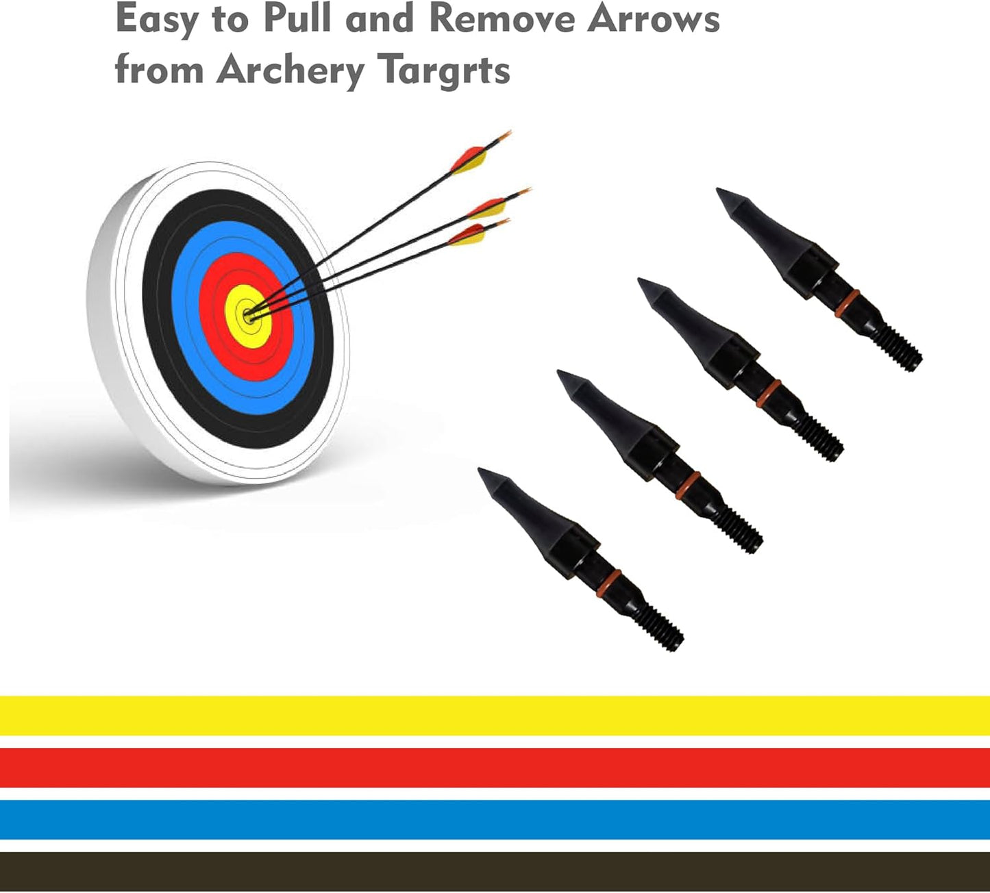 24Pcs Archery Arrow Tips 100 Grain Field Tips 5/16 Inch Screw in Bullet Points, Archery Target Crossbow Practice Tip for Arrow Recurve Bow Compound Bow, Hunting Bow Arrow Target Practice