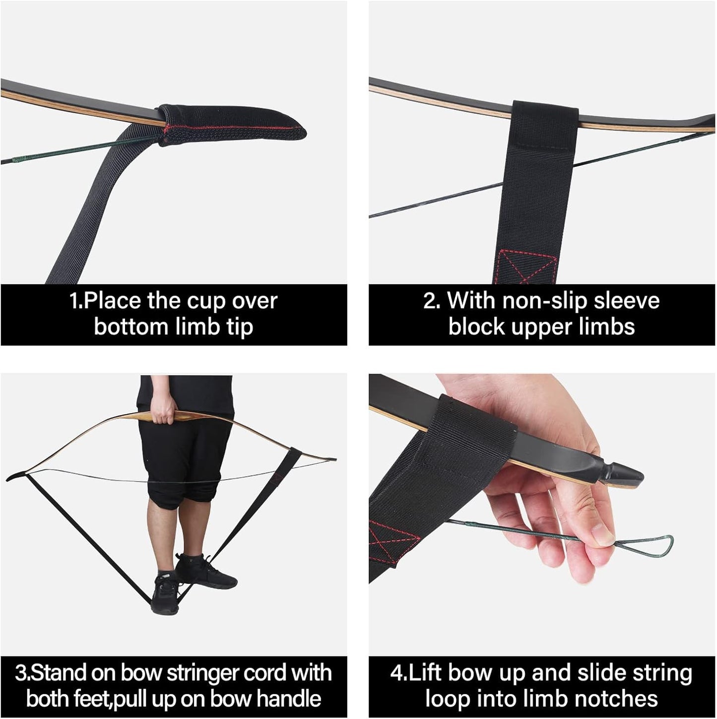 Archery Stringer Recurve Bow Stringer Tool, Longbow Stringer Tool to Install Bow String Easily Archery Bow Stringer for Recurve Bow Accessories