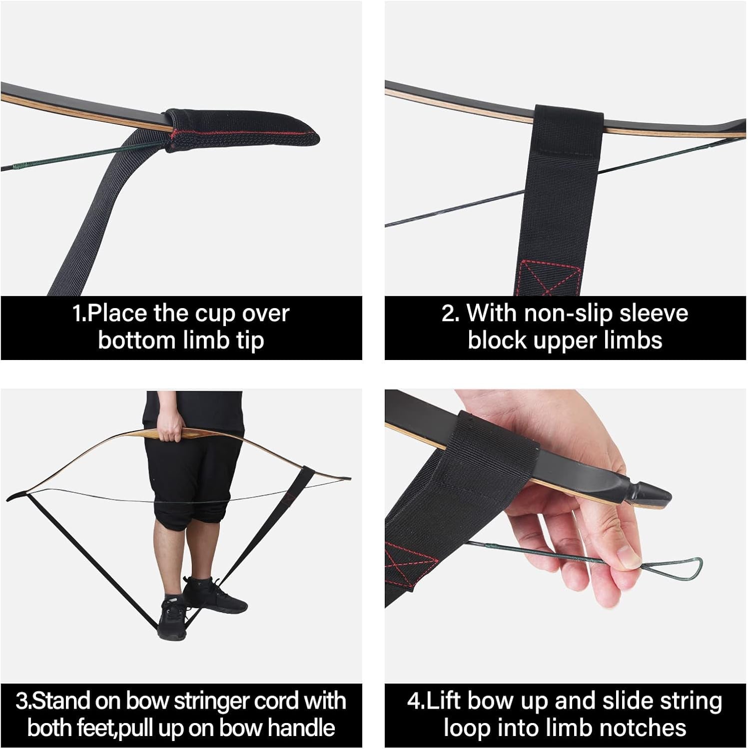 Archery Stringer Recurve Bow Stringer Tool, Longbow Stringer Tool to Install Bow String Easily Archery Bow Stringer for Recurve Bow Accessories