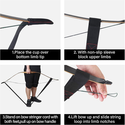 Archery Stringer Recurve Bow Stringer Tool, Longbow Stringer Tool to Install Bow String Easily Archery Bow Stringer for Recurve Bow Accessories