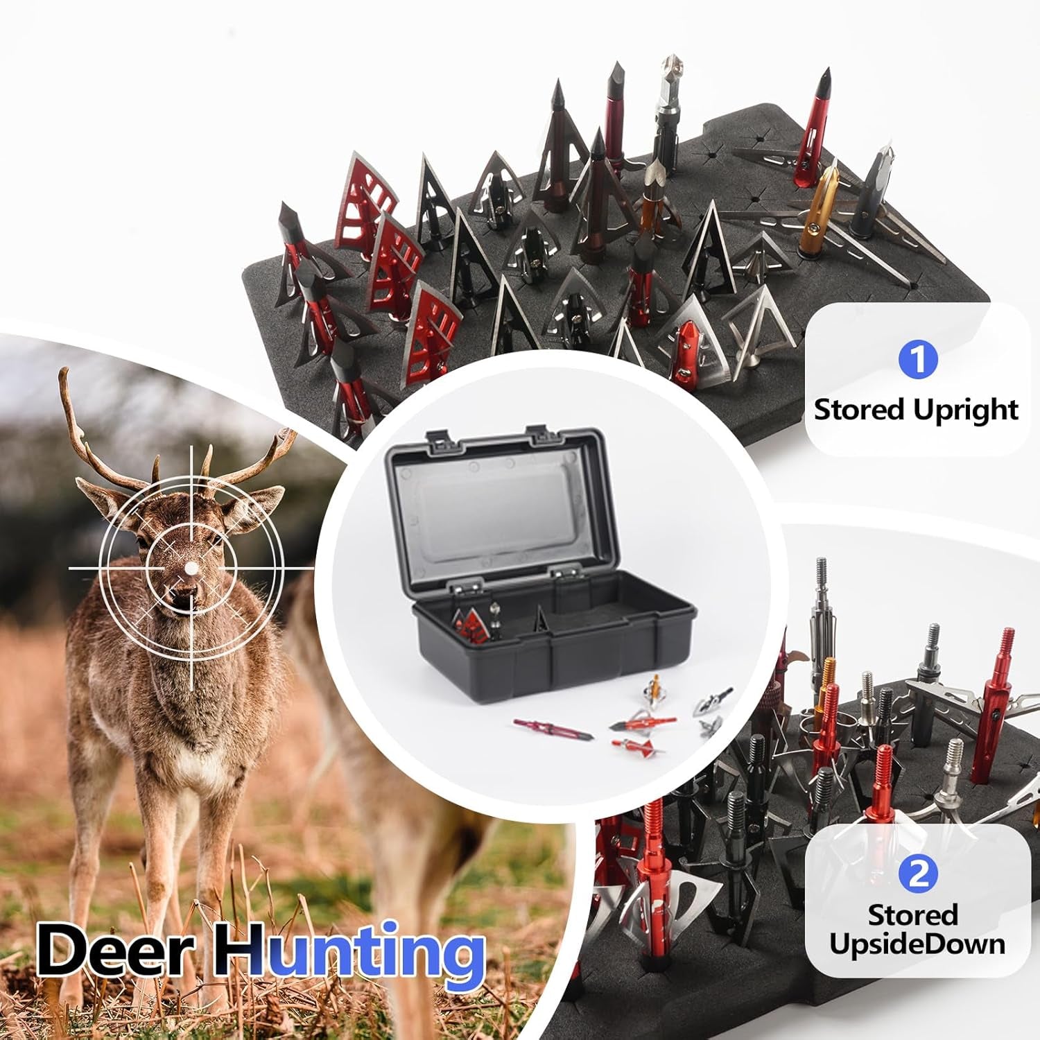 Broadhead Storage Box Case for Compound Hunting Bow and Crossbow Accessory - 36PCS Stroage