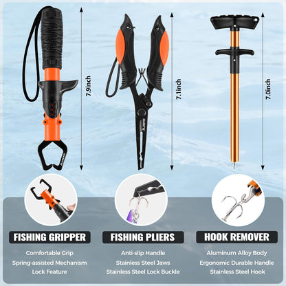 Fishing Gear,Fishing Backpack with Floating Fishing Net,Tackle Boxes,Waterproof Fishing Tackle Bag,Fishing Gifts for Men