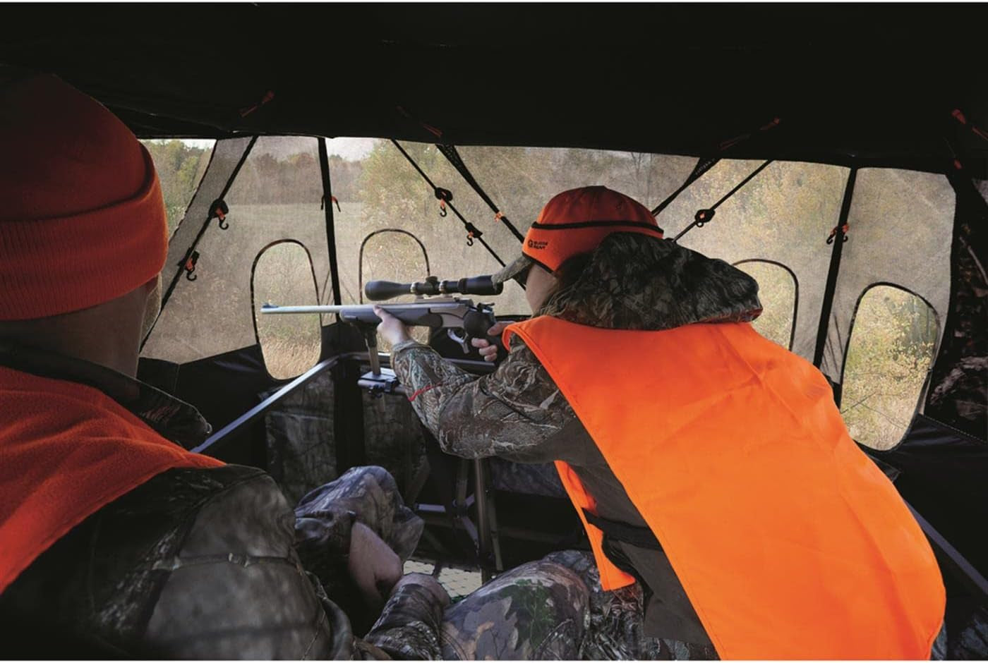 6 Foot Tripod Hunting Tower Blind, 2-Man Stand Elevated, Hunting Gear Equipment Accessories, 4 by 4