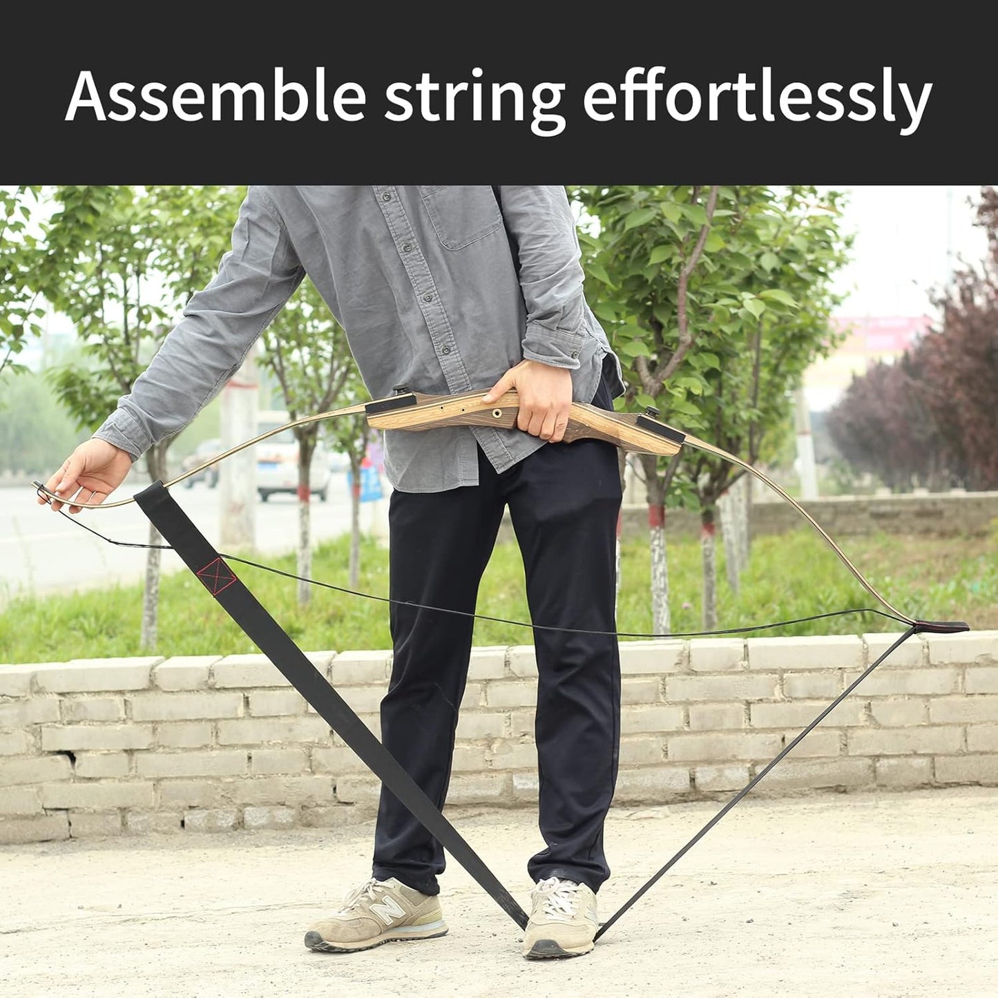 Archery Stringer Recurve Bow Stringer Tool, Longbow Stringer Tool to Install Bow String Easily Archery Bow Stringer for Recurve Bow Accessories