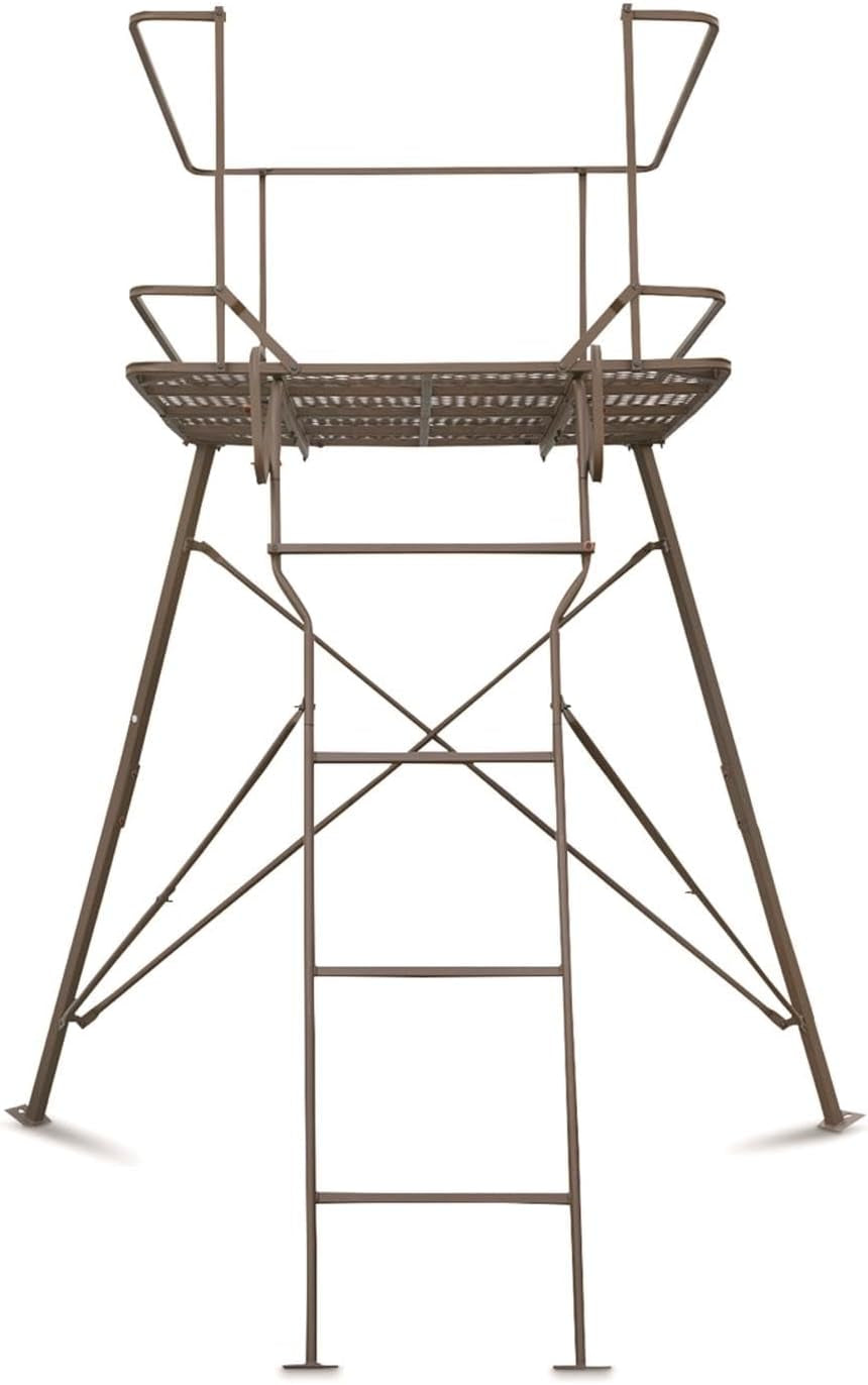 6 Foot Tripod Hunting Tower Blind, 2-Man Stand Elevated, Hunting Gear Equipment Accessories, 4 by 4