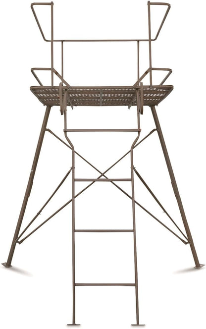 6 Foot Tripod Hunting Tower Blind, 2-Man Stand Elevated, Hunting Gear Equipment Accessories, 4 by 4