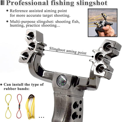 Multifunctional Shooting Fish Slingshot Powerful Catapult Hunting Bow Fishing Slingshot Kit