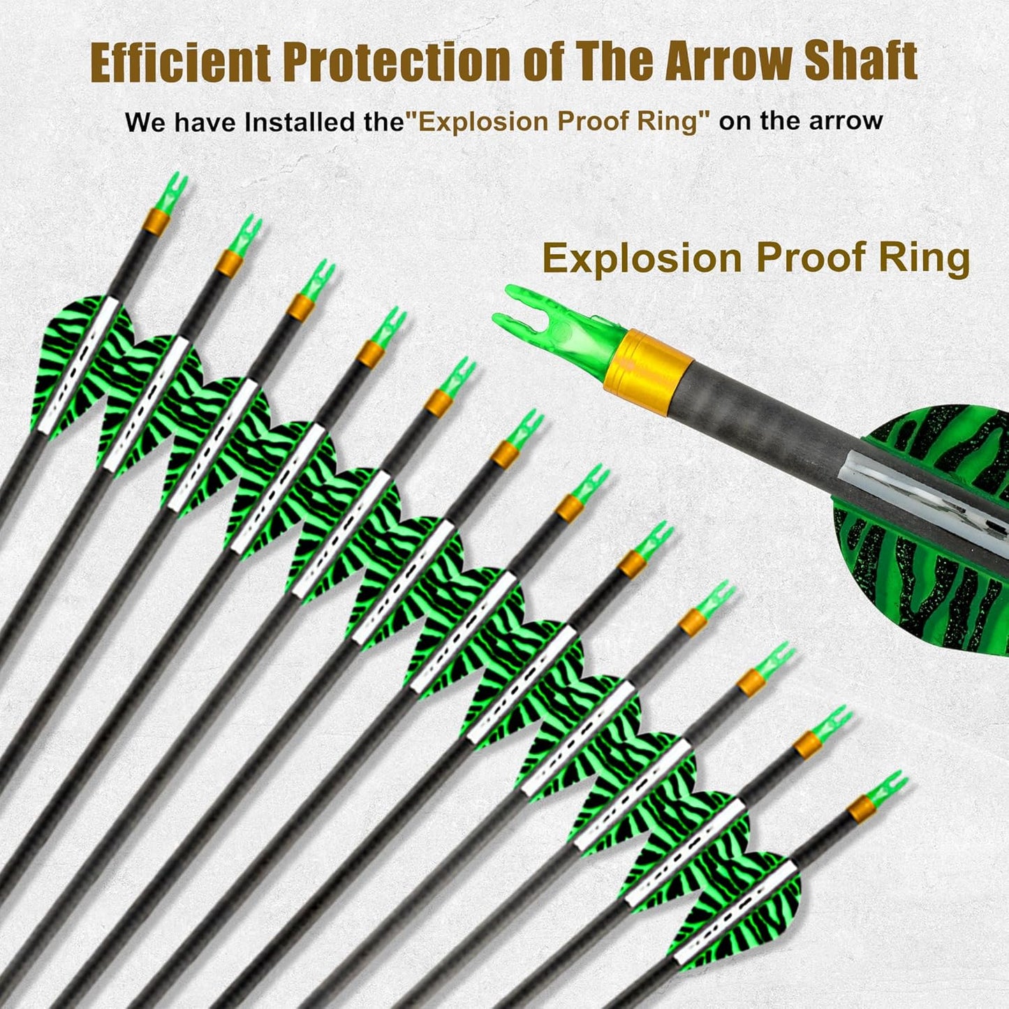 Carbon Arrows 31In for Hunting & Target Practice 350 Spine, 12 Pack with Removable Tips, Compatible with Compound & Recurve Bows‌