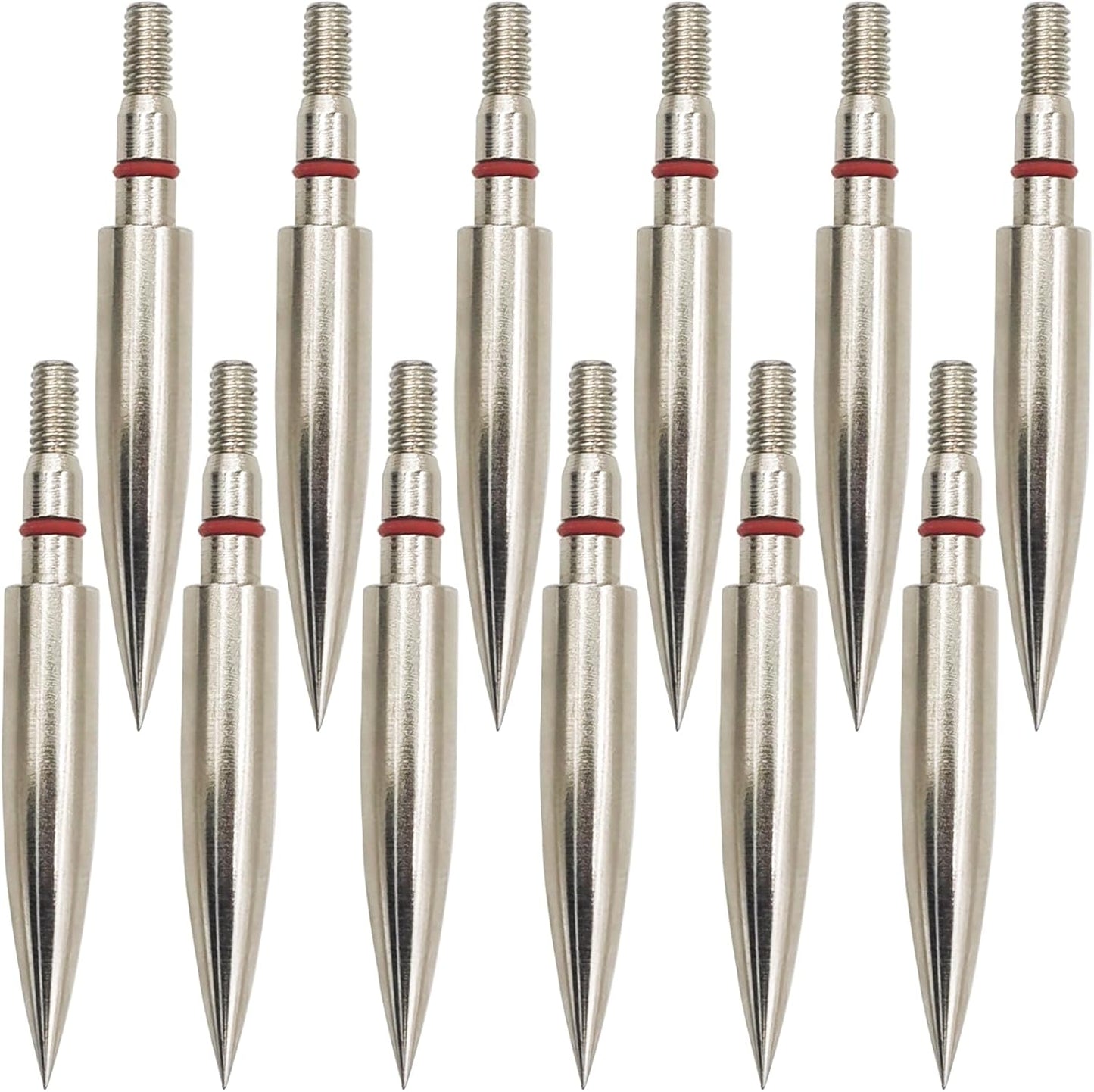 Archery Field Points Practice Field Tips100/125/150/200/300 Grains Archery Target Practice Hunting Broadheads Points Arrow Tip for Recurve Compound Bow Standard Threaded Screw-In Arrow