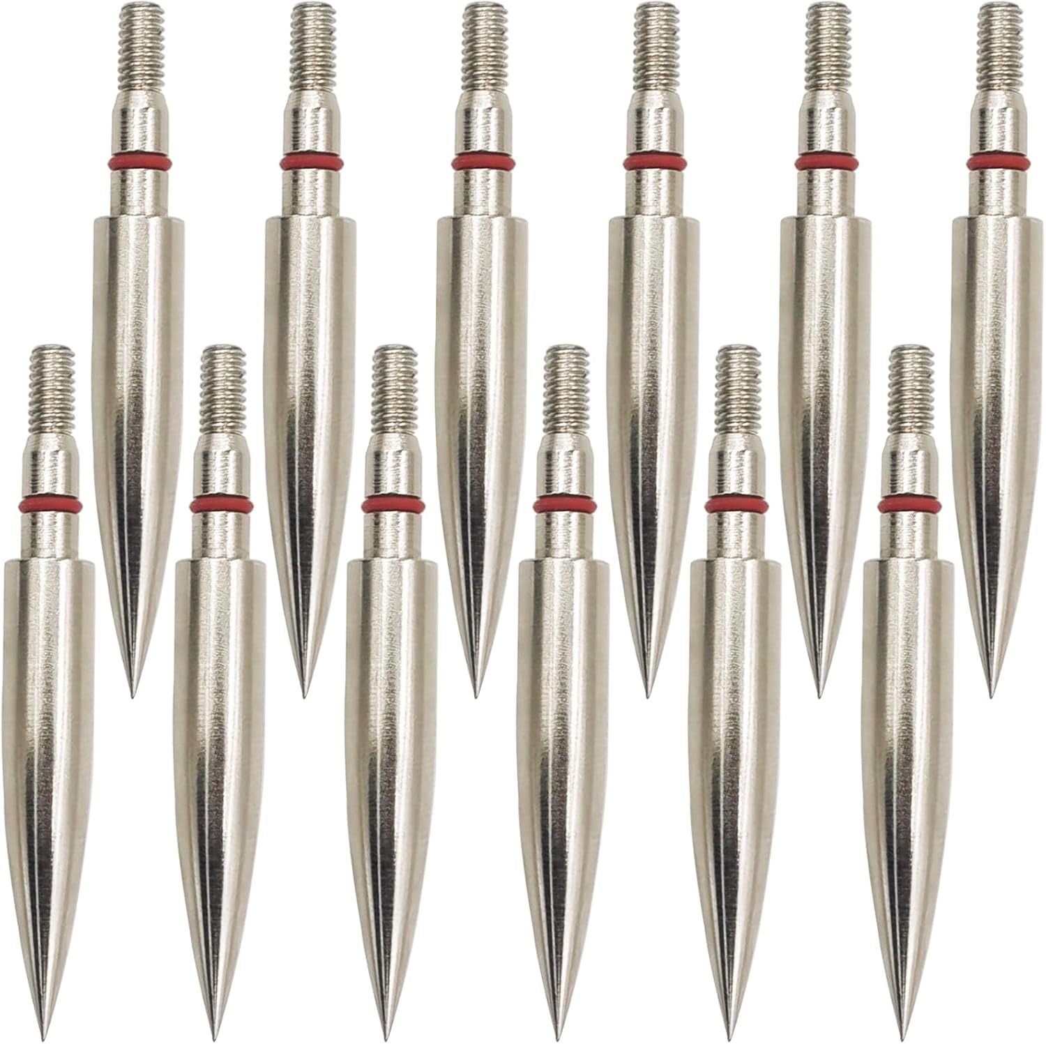 Archery Field Points Practice Field Tips100/125/150/200/300 Grains Archery Target Practice Hunting Broadheads Points Arrow Tip for Recurve Compound Bow Standard Threaded Screw-In Arrow