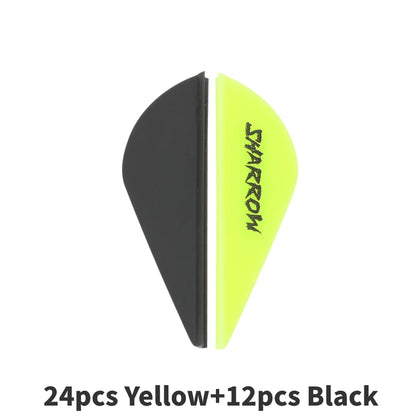 36Pcs 2Inch Archery Rubber Feather Arrow Vanes DIY Arrow Shaft for Compound Bow Recurve Bow Outdoor Shooting Hunting Accessories