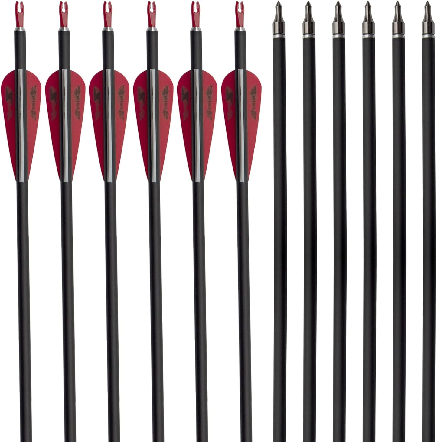 31Inch Carbon Arrow Archery Targeting Practice Hunting Arrows for Compound & Recurve Bow with Removable Tips(Pack of 12)