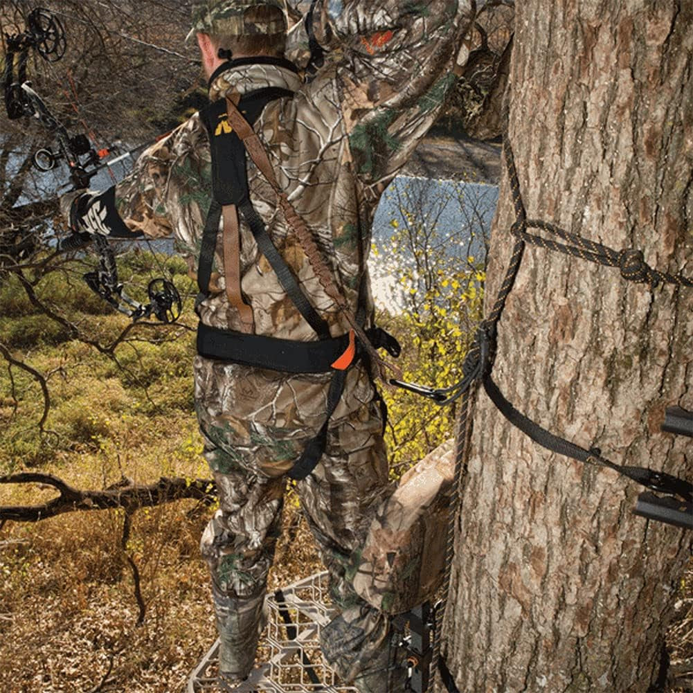 Hunting Tree Stand Safety Systems Lightweight Padded Nylon Quick-Release Safeguard Harness, Large