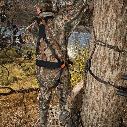 Hunting Tree Stand Safety Systems Lightweight Padded Nylon Quick-Release Safeguard Harness, Large