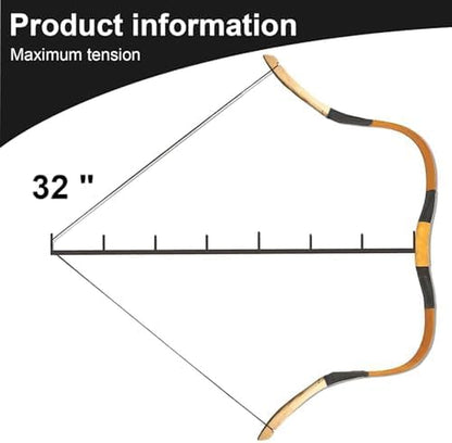 Archery Recurve Bow Set, 54" High-Performance Horse Bow for Hunting, Right Left Hand Traditional Turkish Bow for Youth Adults Beginners to Advanced Outdoor Practice & Hunting, 20-50 Lbs