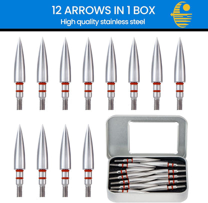 12Pcs Archery Field Points, 100/125/150/30