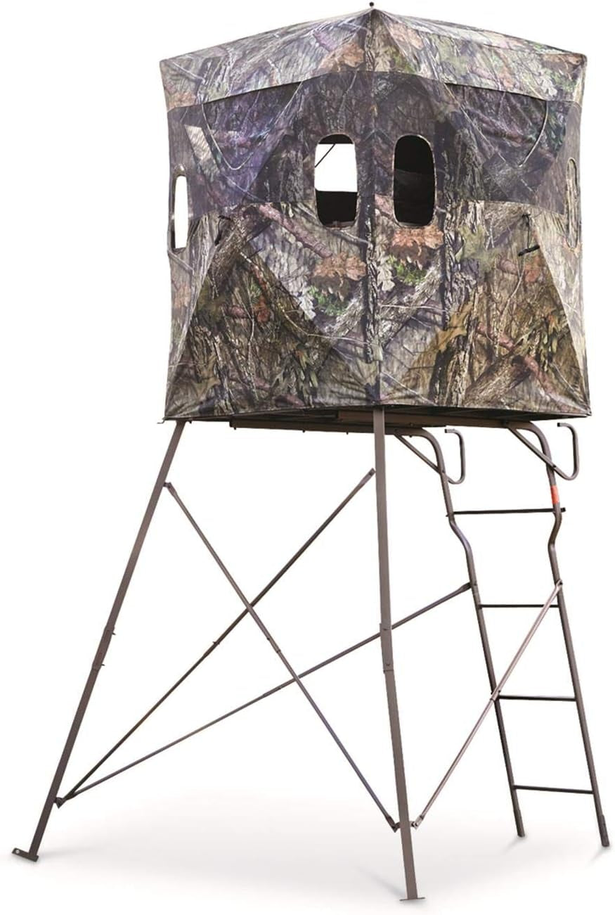 6 Foot Tripod Hunting Tower Blind, 2-Man Stand Elevated, Hunting Gear Equipment Accessories, 4 by 4