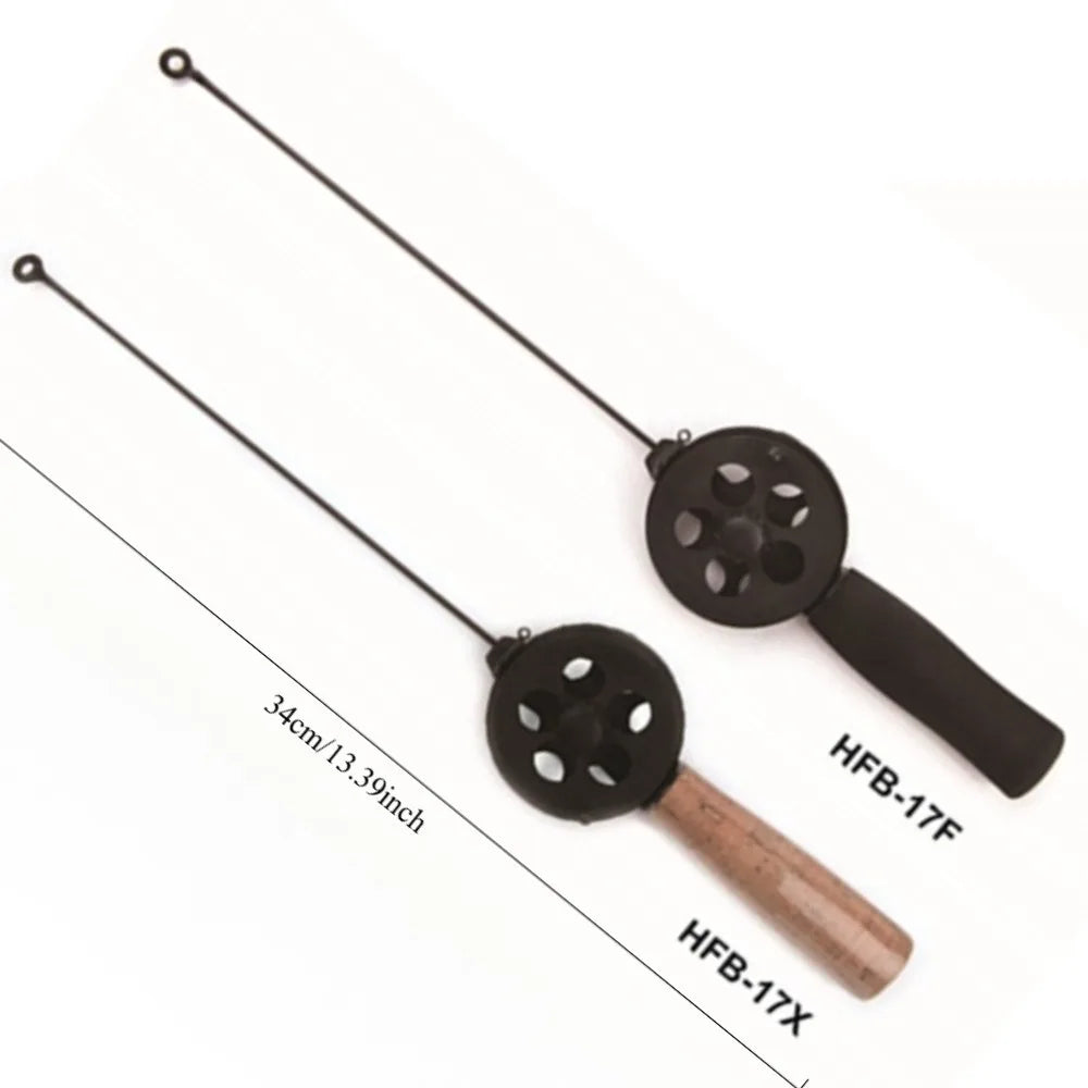 1Pc 34Cm Mini Fishing Rod Ice Fishing Rod for Winter Fishing with Fishing Wheels Portable Fishing Tackle Fishing Accessories