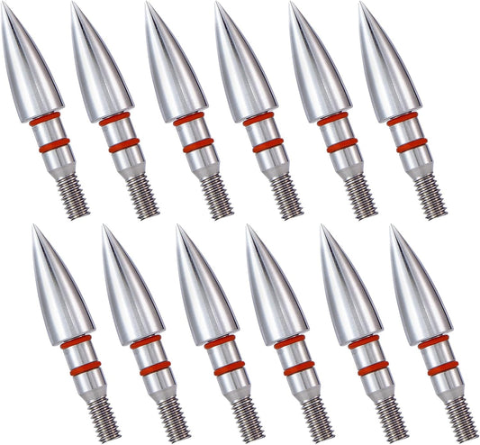 12Pcs Archery Field Points, 100/125/150/300 Grain Field Points, Screw-In Archery Field Broadheads for Recurve, Compound Bow Crossbow, Archery Target Crossbow Practice Tip