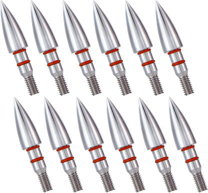 12Pcs Archery Field Points, 100/125/150/300 Grain Field Points, Screw-In Archery Field Broadheads for Recurve, Compound Bow Crossbow, Archery Target Crossbow Practice Tip