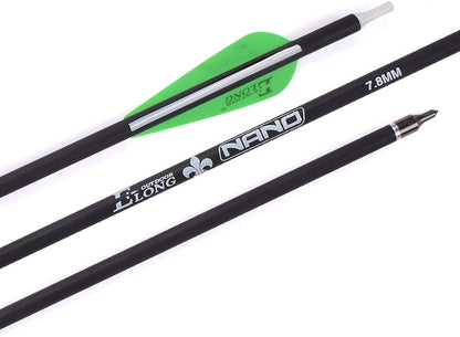 Archery 26/28/30Inch Carbon Arrow Practice Hunting Arrows With100 Grain Removable Tips for Compound & Recurve Bow(Pack of 12)