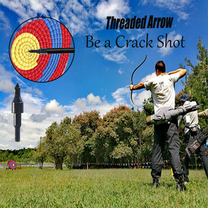 Pack of 24 Black Screw-In Archery Field Points Arrow for Target Practice Shooting,100 Grain Each