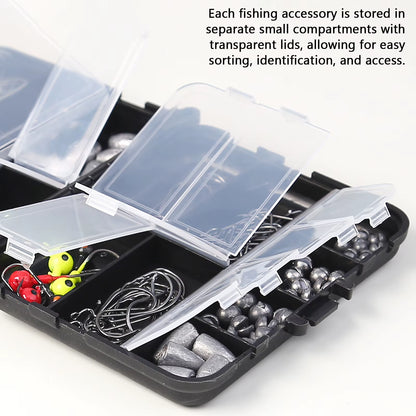 Fishing Accessories Kits Bass Trout Fishing Tackle Kit Jig Heads Hooks Fishing Swivels Fishing Weights Fishing Tackle Kit