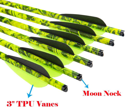 Archery Camo 400 Grain Crossbow Bolts 22 20 Inch Carbon Hunting Arrows Crossbolt 12PCS