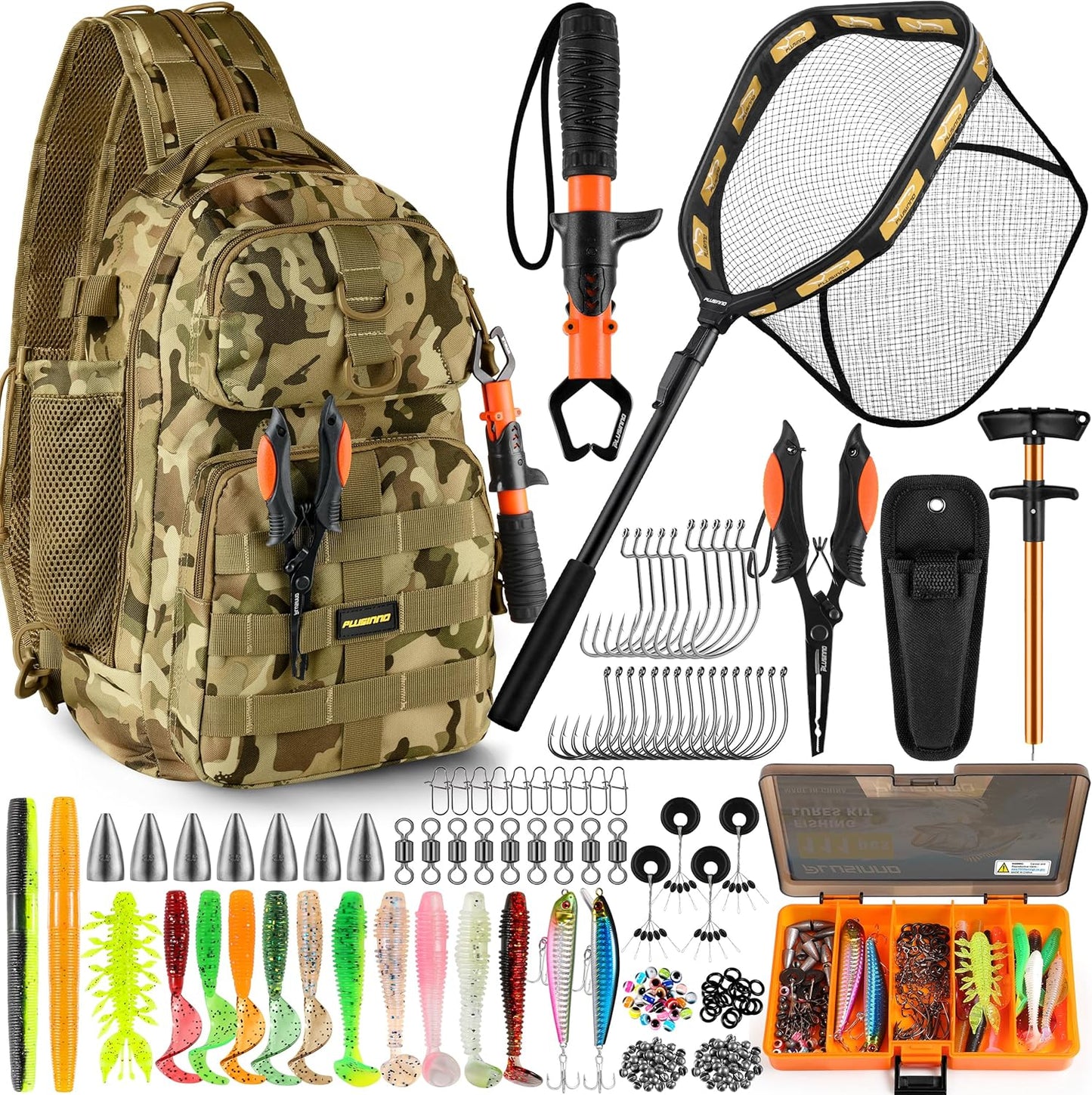 Fishing Gear,Fishing Backpack with Floating Fishing Net,Tackle Boxes,Waterproof Fishing Tackle Bag,Fishing Gifts for Men