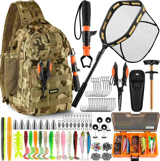 Fishing Gear,Fishing Backpack with Floating Fishing Net,Tackle Boxes,Waterproof Fishing Tackle Bag,Fishing Gifts for Men
