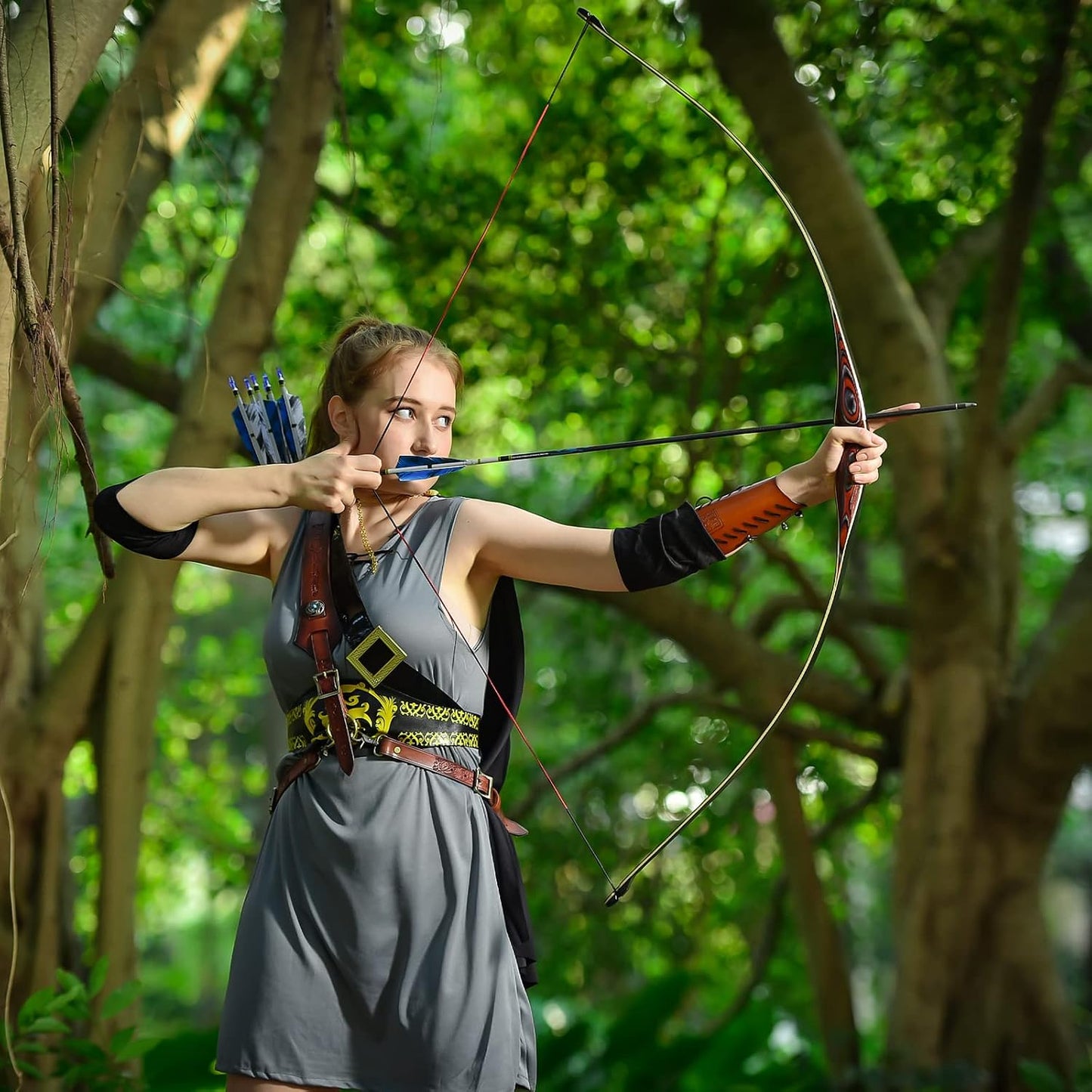 58" Laminated Recurve Bow,Amercian Hunting Bow Archery Bow 20-60Lbs