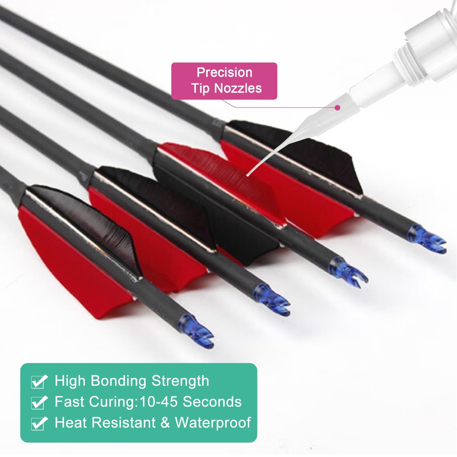 Fletching Glue, Instant Arrow Glue, 120G, for Aluminium, Carbon and Wood Shafts (Arrowglue-60G X2)