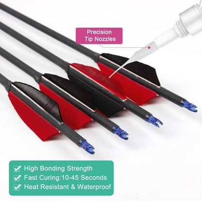 Fletching Glue, Instant Arrow Glue, 120G, for Aluminium, Carbon and Wood Shafts (Arrowglue-60G X2)