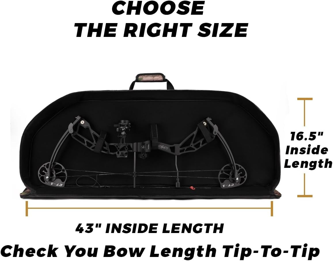 Compound Bow Case - Archery Soft Bow Bag with Arrow Pocket and Backpack Straps, Durable Soft Padding, Multiple Storage Pockets, Carrying Case for Archery Accessories
