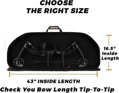 Compound Bow Case - Archery Soft Bow Bag with Arrow Pocket and Backpack Straps, Durable Soft Padding, Multiple Storage Pockets, Carrying Case for Archery Accessories