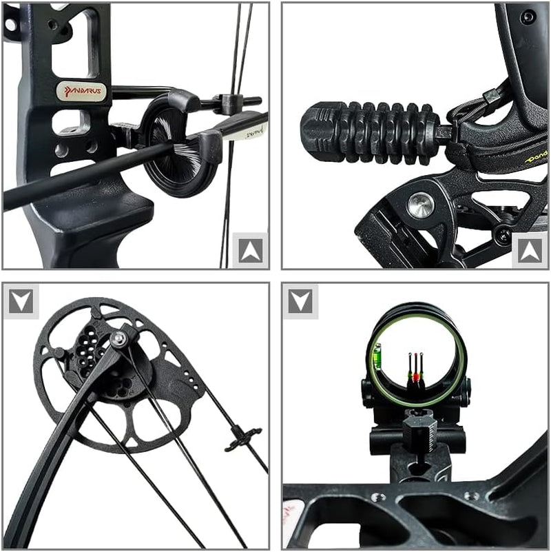 Compound Bow and Archery Sets - Right Hand Archery Compound Bows 0-70 Lbs Draw Weight Adjustable for Adults and Beginners，Hunting Bow Kit for Beginner