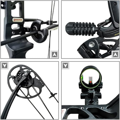 Compound Bow and Archery Sets - Right Hand Archery Compound Bows 0-70 Lbs Draw Weight Adjustable for Adults and Beginners，Hunting Bow Kit for Beginner