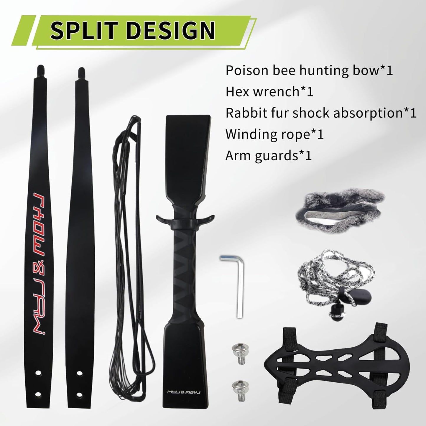 Poison Bee Hunting Bow. 40 '' Traditional Bow Is Designed for Teenagers to Train in Archery and Prepare for Archery Hunting15~25Lb