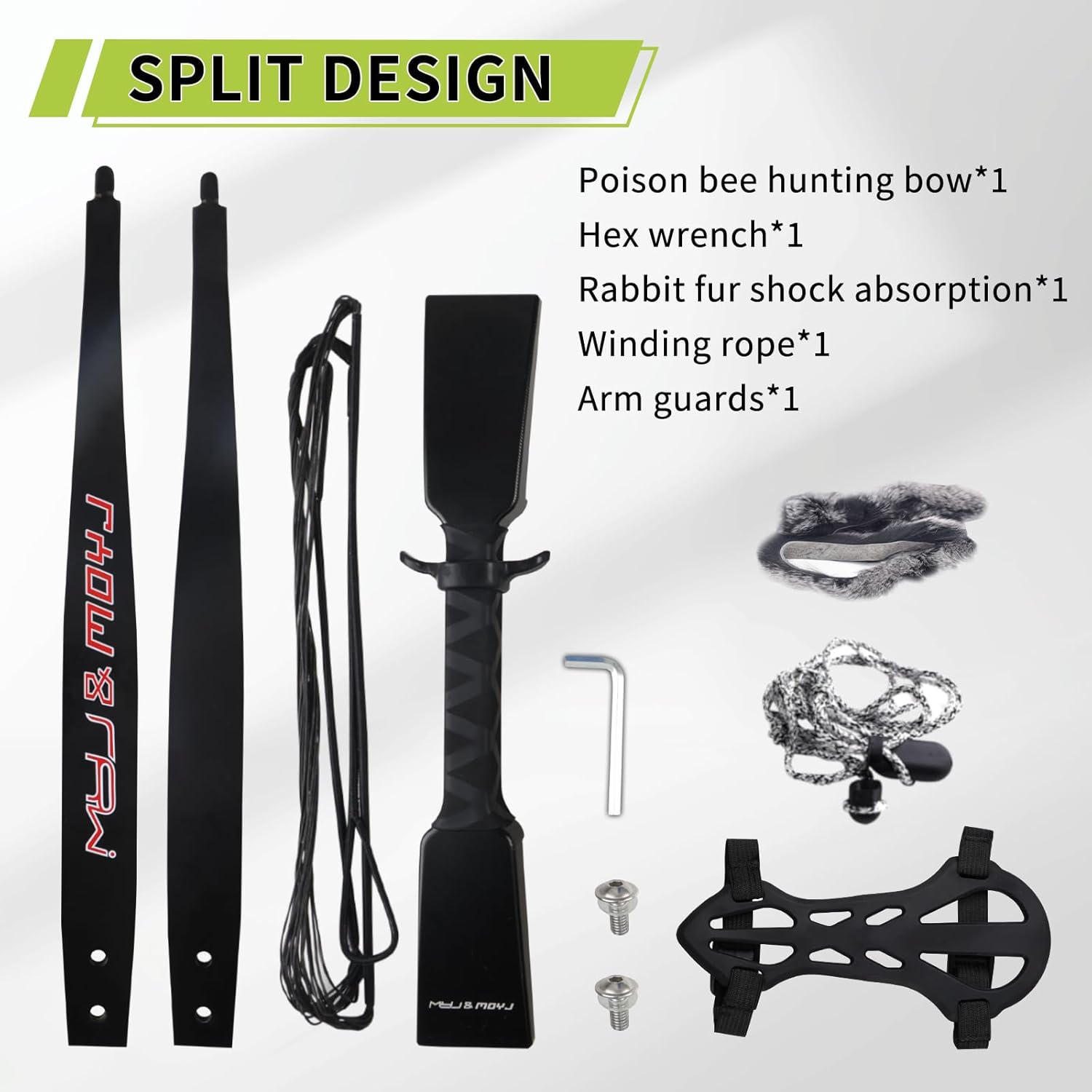 Poison Bee Hunting Bow. 40 '' Traditional Bow Is Designed for Teenagers to Train in Archery and Prepare for Archery Hunting15~25Lb