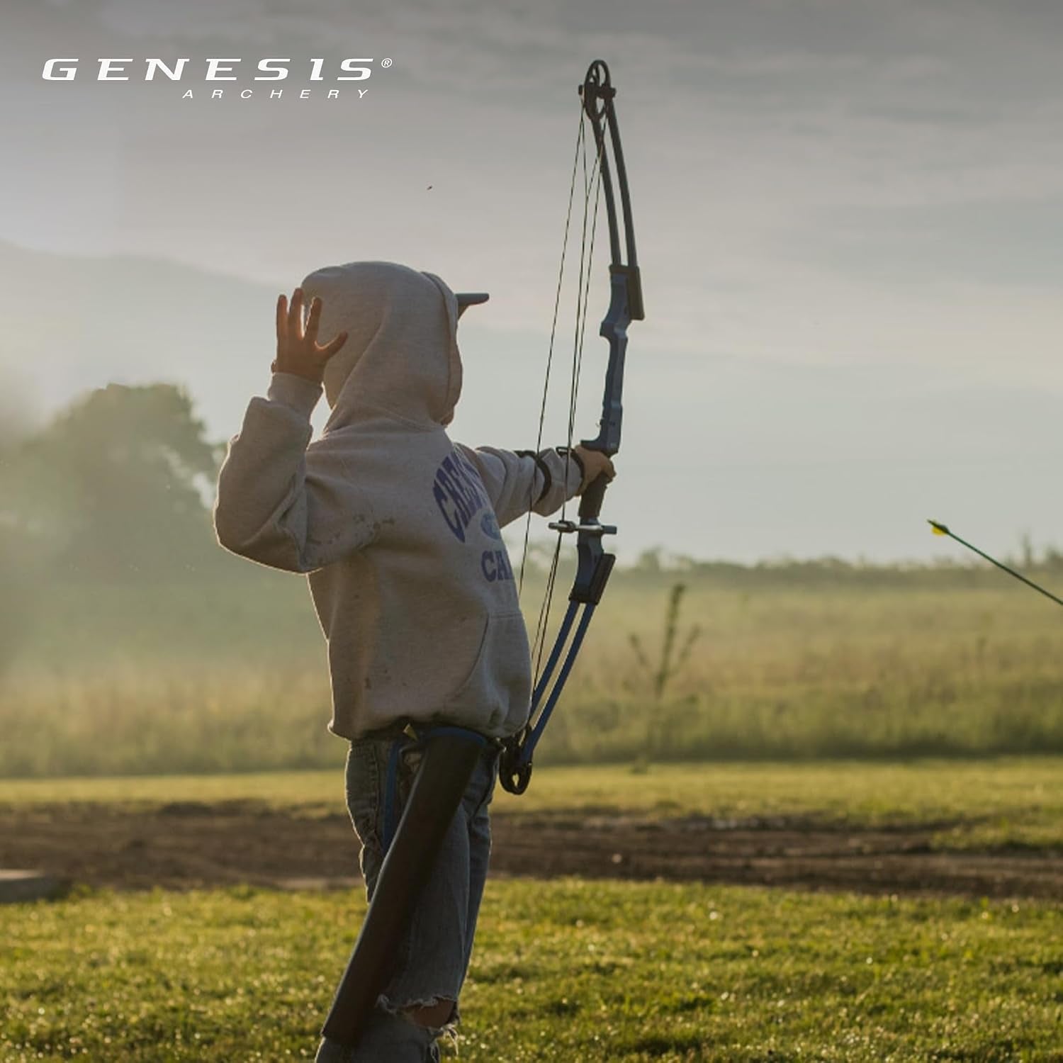 Gen-X Lightweight Compound Bow, Archery Hunting Bow for Adults W/Adjustable Riser, Cam Draw Weight, & Length, Draw Hand - Right, Black