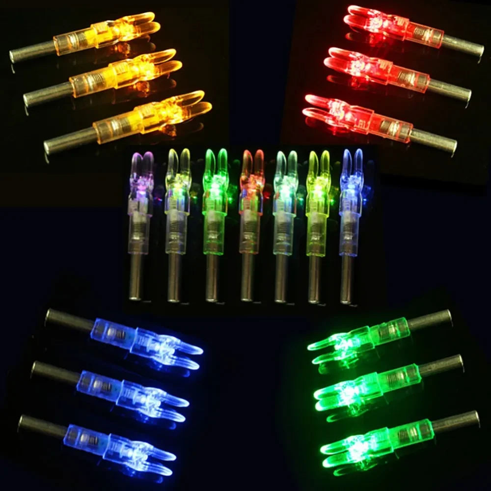 Automatically Luminous High Quality 3Pcs Hunting Shooting Fit 6.2Mm Arrow Shaft Lighted Bow LED Glowing Arrow Nock Tail #277515