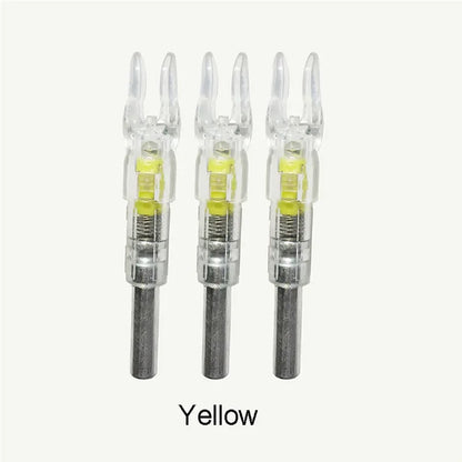 Automatically Luminous High Quality 3Pcs Hunting Shooting Fit 6.2Mm Arrow Shaft Lighted Bow LED Glowing Arrow Nock Tail #277515