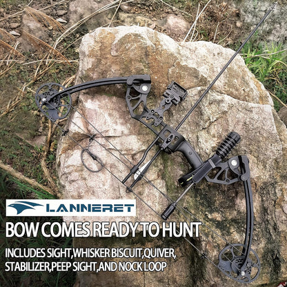 Compound Bow and Archery Sets - Right Hand Archery Compound Bows 0-70 Lbs Draw Weight Adjustable for Adults and Beginners，Hunting Bow Kit for Beginner