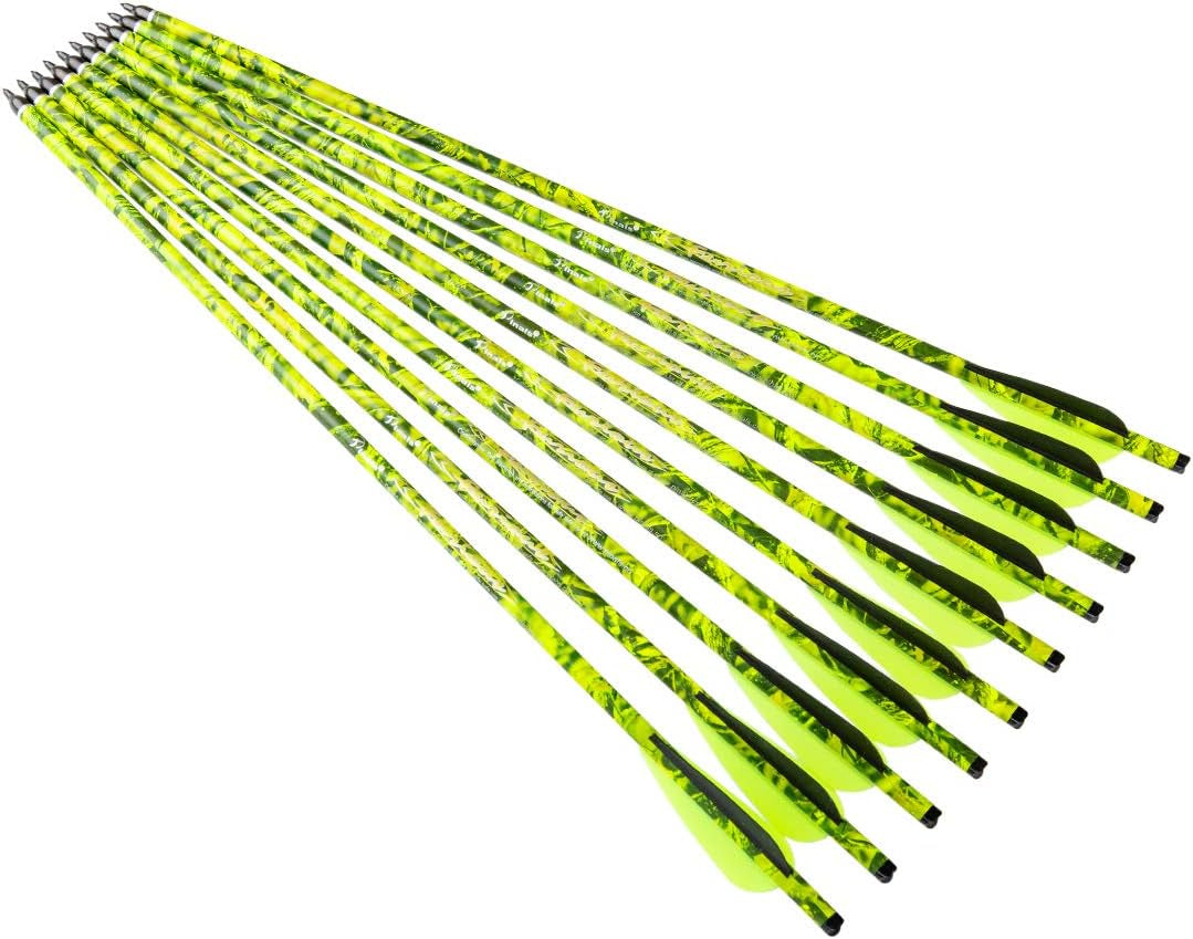 Archery Camo 400 Grain Crossbow Bolts 22 20 Inch Carbon Hunting Arrows Crossbolt 12PCS
