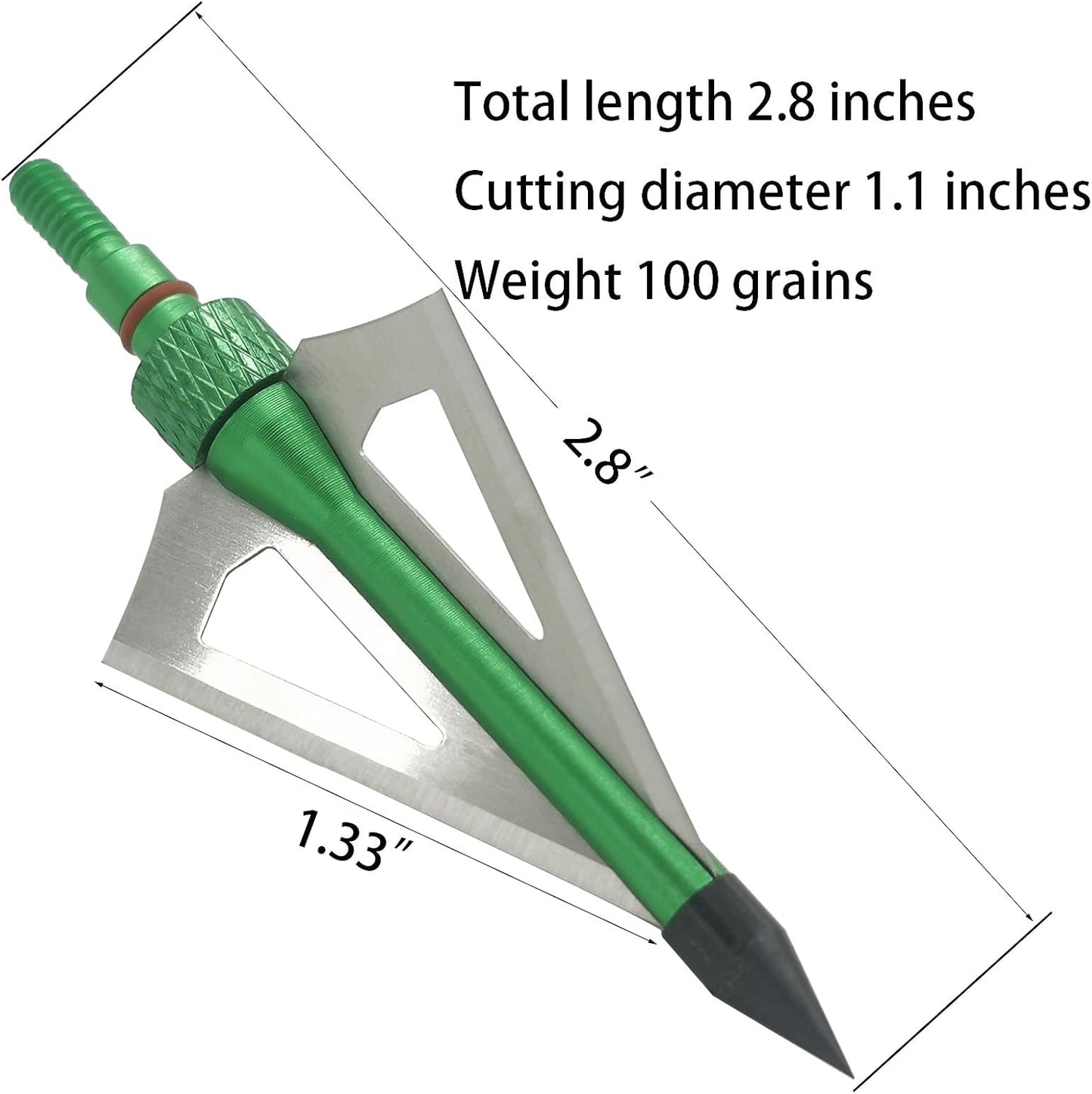 Hunting Broadheads 12PK 100 Grains Screw-In Arrow Archery 3 Blades Hunting Heads Arrow Tips Compatible with Crossbow and Compound Bow + 1 PK Broadhead Storage Case