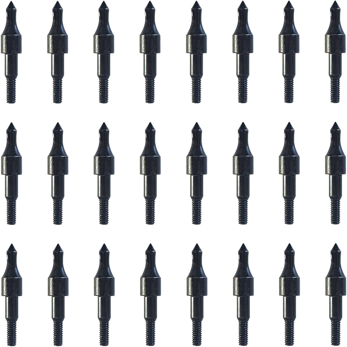 Pack of 24 Black Screw-In Archery Field Points Arrow for Target Practice Shooting,100 Grain Each