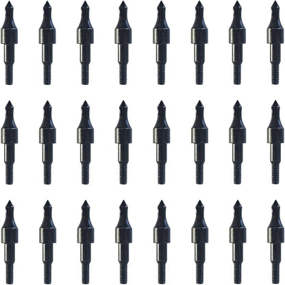 Pack of 24 Black Screw-In Archery Field Points Arrow for Target Practice Shooting,100 Grain Each