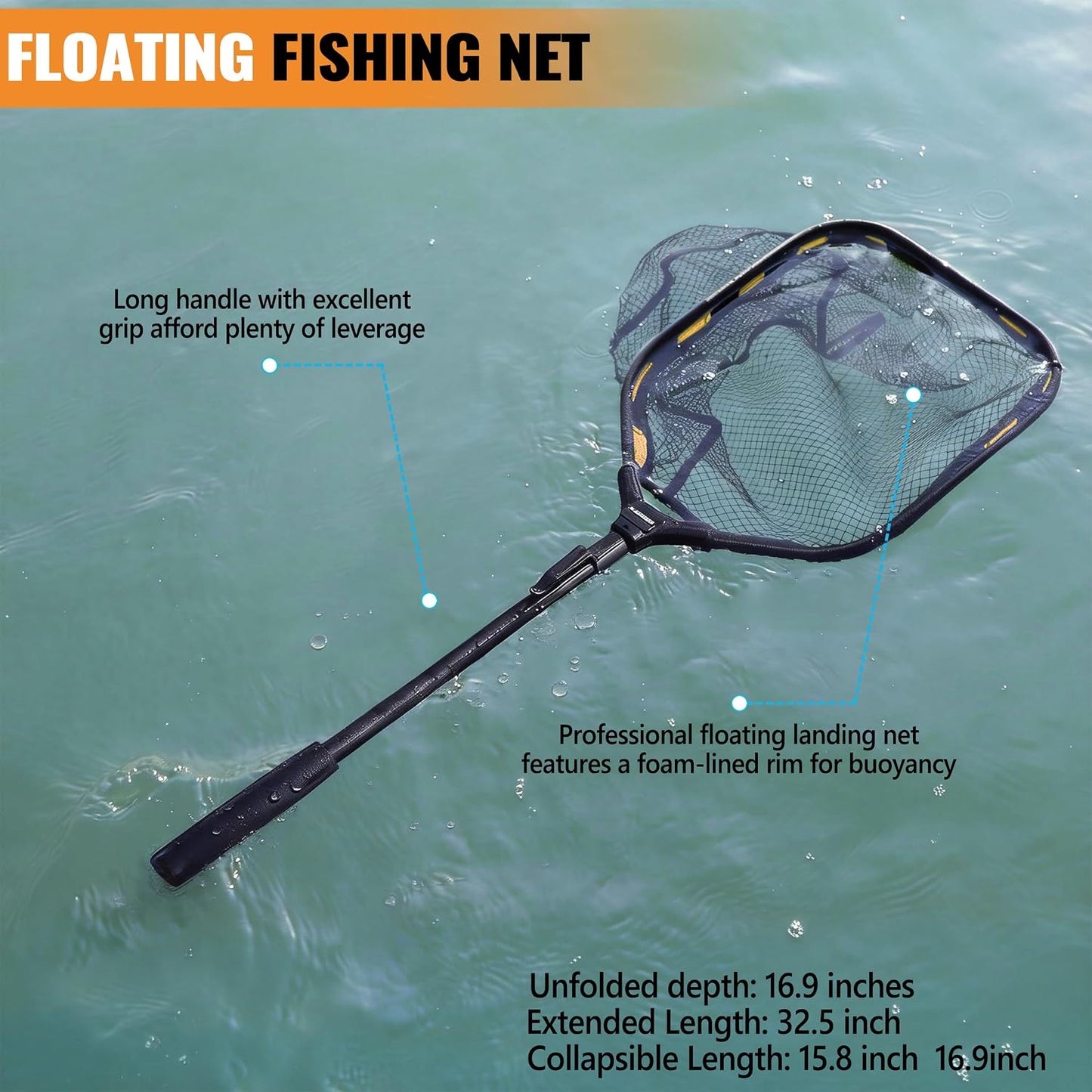 Fishing Gear,Fishing Backpack with Floating Fishing Net,Tackle Boxes,Waterproof Fishing Tackle Bag,Fishing Gifts for Men
