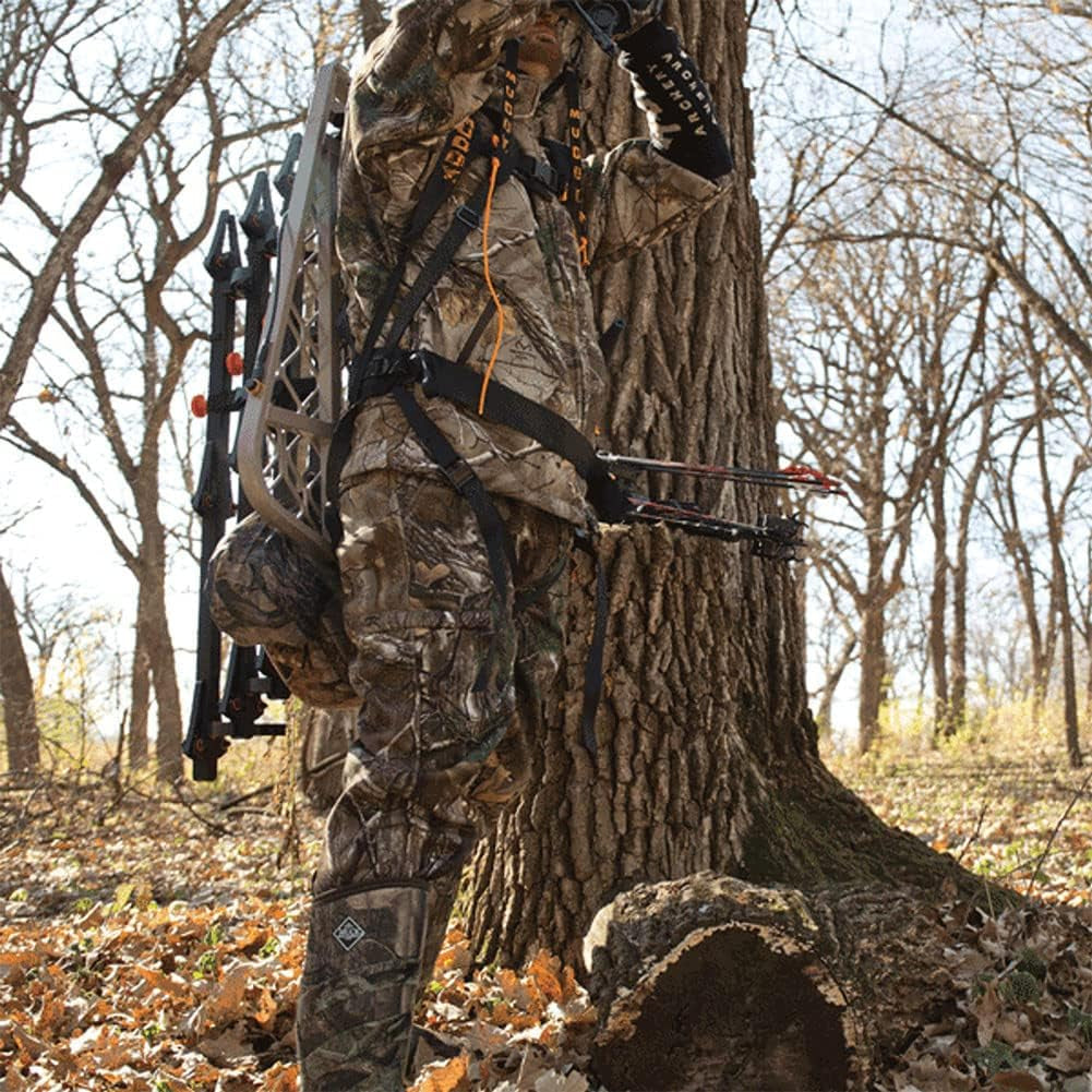 Hunting Tree Stand Safety Systems Lightweight Padded Nylon Quick-Release Safeguard Harness, Large