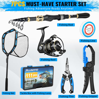 Ultimate Fishing Gear Kit: Complete Fishing Pole Combo with Tackle Box, Lures, Accessories & Tools - Perfect Gift for Men!